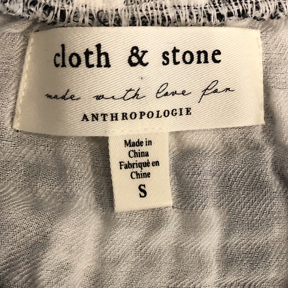 Anthropology Cloth and Stone Black and White Crop Top, Size Small - Picture 3 of 6